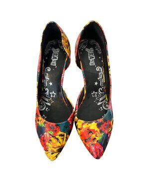 Floral Print Pointed Toe Stiletto Heels Size 9 By Trash